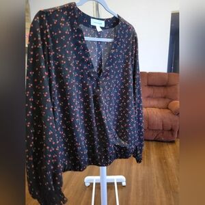 POPSUGAR Cherry Print V-Neck Blouse